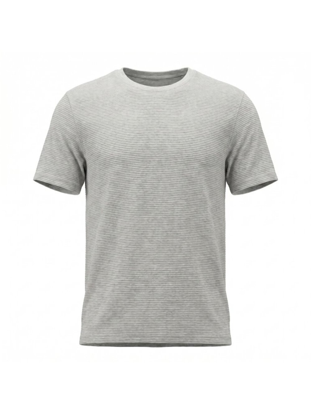 Hedge Mens Sand Mel Horizontal Ribbed Knit Short Sleeve Casual Tee Sz Lg Gray